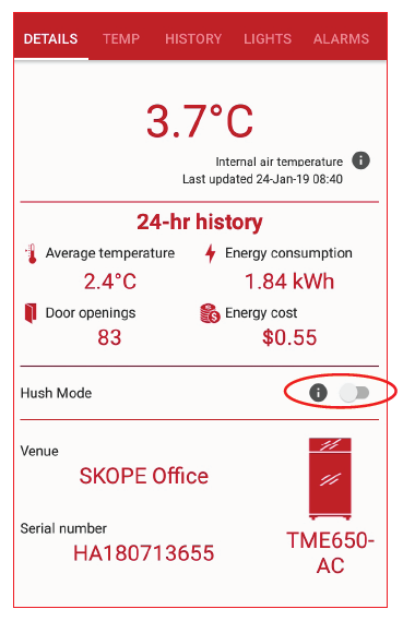 SKOPE connect hush mode